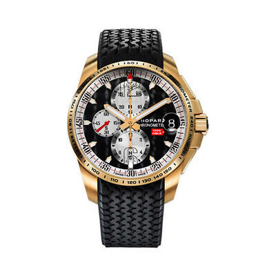 Chopard Men's Mille Miglia GT XL Chronograph Watch - 44mm Rose Gold Case with Black Rubber Strap and Tachymeter Bezel - Ref. 161268-5010 (black, arb1480)