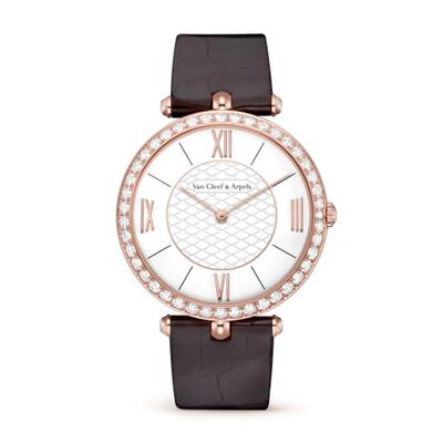Van Cleef & Arpels Ladies Watch Pierre Arpels White Dial 18kt Rose Gold Diamond Strap VCARO3GL00 (black, arb8092)