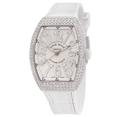Franck Muller Vanguard Automatic Moon Phase Diamond Silver Dial Unisex Watch V 32 SC AT FO D AC BC (arb8164)