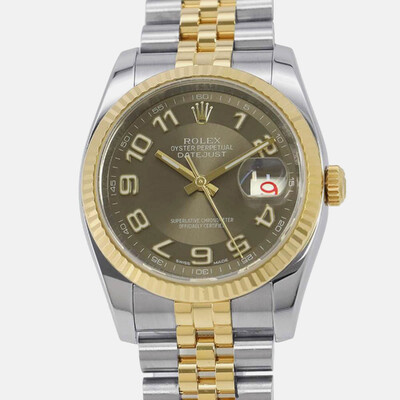 Rolex Datejust Brown 18K Yellow Gold Stainless Steel Automatic Men's Watch 36 mm Ref. 1084520 (brown, arb8667)