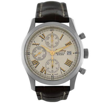 Pre-owned Breitling Grand Premier A13024.1 Chronograph Automatic Chronometer Mens Watch (beige, arb7149)
