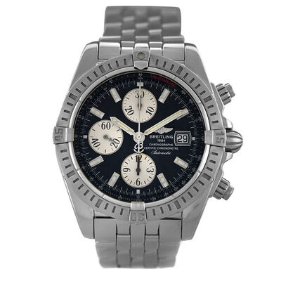 Pre-owned Breitling Chronomat Evolution A13356 Men's Black Dial Chronograph Automatic Movement with Date (black, arb7150)