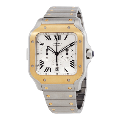 Pre-Owned Cartier Santos De Cartier Chronograph Watch w2sa0008 (black, arb24762)