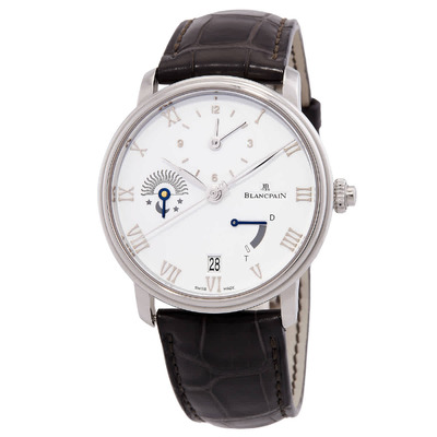 Blancpain Villeret Demi-Fuseau Horaire Automatic White Dial Watch - Model 6660-1127-55B (black, arb1502)