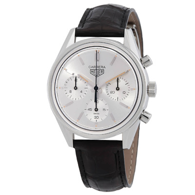 Tag Heuer Carrera 160 Years Anniversary Chronograph Automatic Mens Silver Dial Watch CBK221B.FC6479 (black, arb7373)