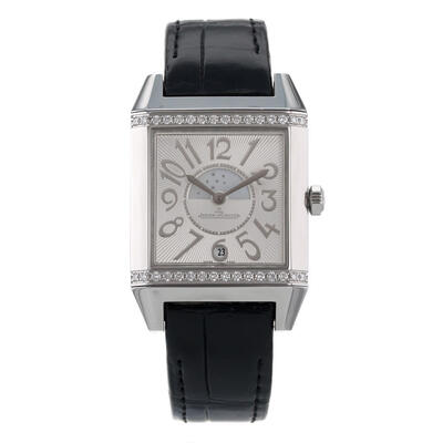 Pre-owned Jaeger-LeCoultre Reverso Squadra Lady Duetto Diamond Watch Q7058420 (black, arb14318)