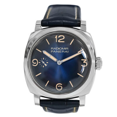 PAM00932: Pre-Owned Panerai Radiomir 1940 Hand-Wind Mens Analog Watch with Blue Dial (blue, arb3831)