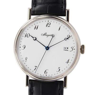 Breguet Classique White Dial 18 Carat White Gold Automatic Mens Watch 5177BB/29/9V6 (black, arb1366)