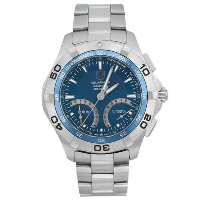 Pre-owned Tag Heuer Aquaracer Chronograph CAF7012.BA0815 Blue Dial Mens Watch (blue, arb6860)