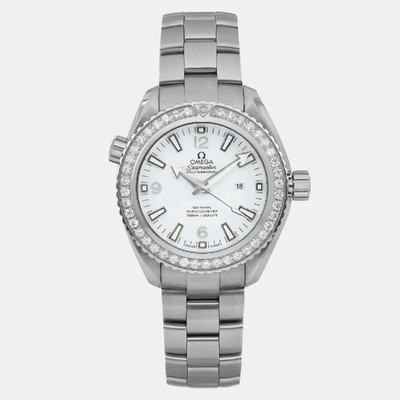 Omega Seamaster Planet Ocean 232.15.38.20.04.001, White Dial, Stainless Steel Diamond Bracelet 1099090 (white, arb8770)