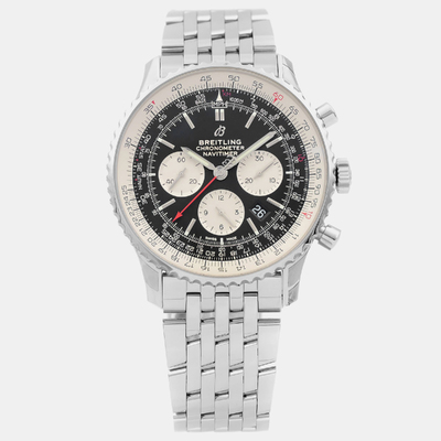 Breitling Black Stainless Steel Navitimer 1 Automatic Men's Wristwatch 46 mm (Article: 1099316) (black, arb8783)