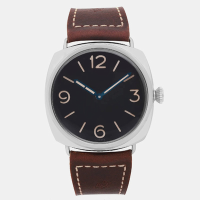 Panerai Black Stainless Steel Radiomir Manual Winding Men's Wristwatch Model 1099314 (black, arb8817)