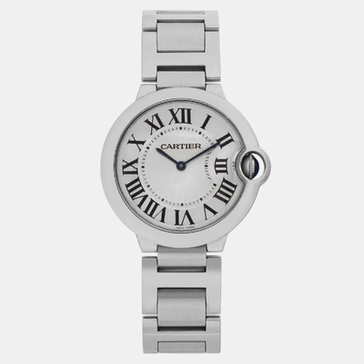Cartier Ballon Bleu W69011Z4, 36mm Men's Stainless Steel & Silver Quartz Watch 1099265 (arb8844)