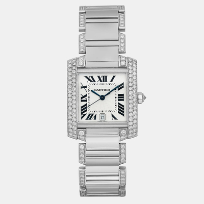 Cartier Tank Française WE1003SF White 18K Gold Automatic Women's Watch, Art. No. 1099131 (arb8871)