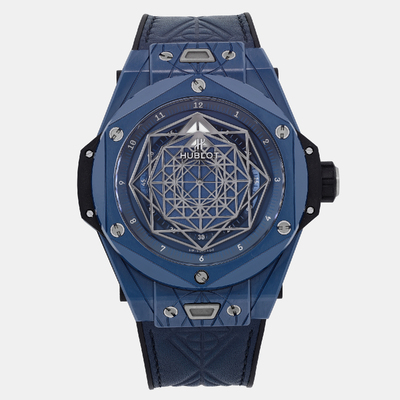 Hublot Blue Ceramic Big Bang Sang Bleu II 415.EX.7179.VR.MXM19 Automatic Men's Wristwatch 45mm 1099218 (blue, arb8926)