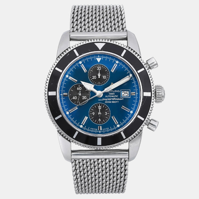 Men's Breitling Superocean Heritage Chronograph 1099182 Stainless Steel Automatic Watch - Blue Dial (blue, arb8957)