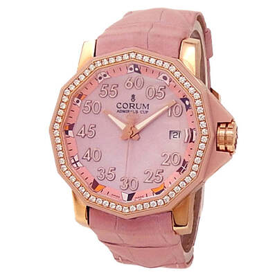 Pre-Owned Corum 082.952.85/0088 pn31 - Rose Gold Ladies Watch with Diamond Rose Dial (blue, arb2969)