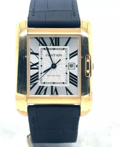 Pre-Owned Cartier Tank Anglaise W5310032 Yellow Gold Mens Watch (black, arb4695)