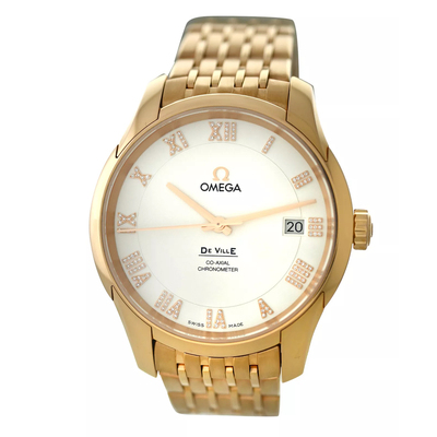 Omega De Ville Automatic Mens Watch 431.50.41.21.52.001 - Elegant Rose Gold Timepiece with Date Display (arb6196)