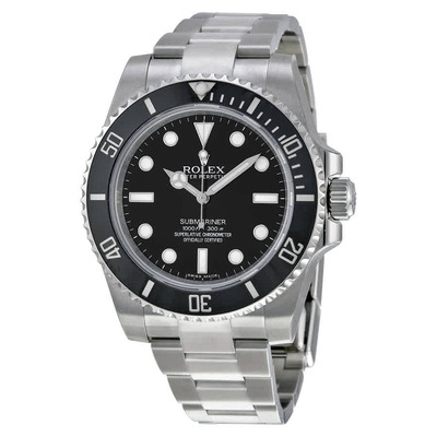 Rolex Ref. M124060-0002 Chronometer Automatic Mens Silver-tone Steel Black Dial with Uni-directional Bezel and Sapphire Crystal 114060 (black, arb7223)