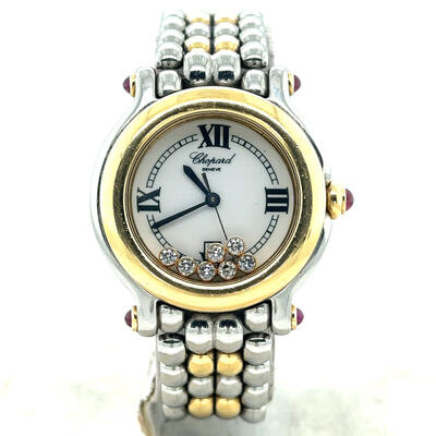 Pre-owned Chopard Happy Sport Quartz White Dial Ladies Watch Артикул: 27/8249-23 (blue, arb6790)