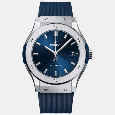 Hublot Classic Fusion Men's Wristwatch 45mm Blue Titanium, Ref. 1102837 (blue, arb9012)