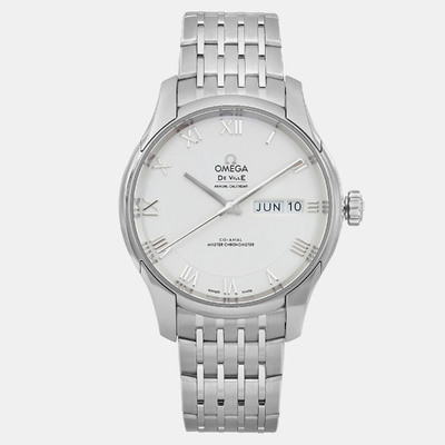 Omega White Stainless Steel De Ville Hour Vision 433.10.41.22.02.001 Automatic Men's Wristwatch 41 mm 1102992 (white, arb9018)