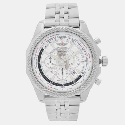 Breitling White Stainless Steel Bentley 05 Unitime AB0521U0/A768-990A Automatic Men's Wristwatch 1102935 (white, arb9022)