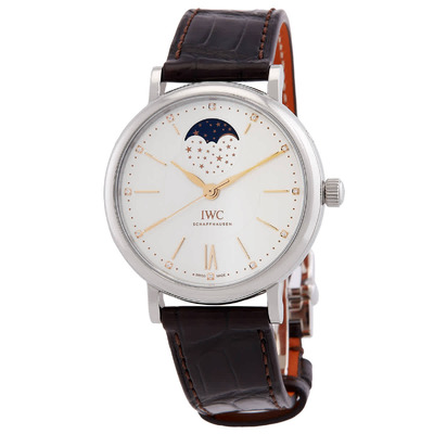 IWC Portofino Automatic Diamond Silver Dial Ladies Watch IW459011 (brown, arb2349)