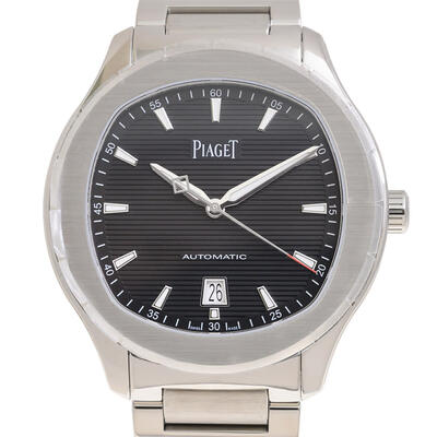 Piaget Polo Automatic Black Dial Mens Watch G0A50016 - Silver Stainless Steel Case, Scratch Resistant Sapphire Crystal (black, arb4380)