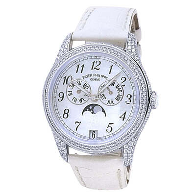 Patek Philippe Complications Annual Calendar Automatic Moon Phase Diamond Ladies Watch 4937g-001 (arb3459)