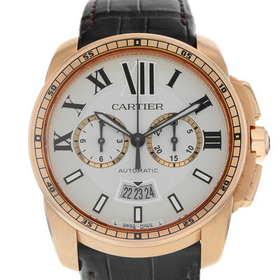 Pre-owned Cartier Calibre De Cartier Chronograph Automatic w7100044/R3577 (black, arb4711)