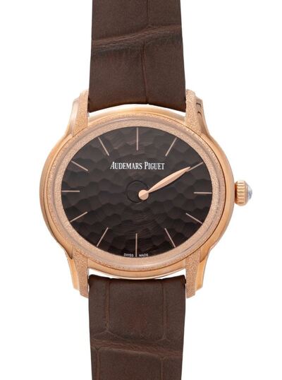 Audemars Piguet Millenary Frosted Gold Philosophique Automatic Brown Dial Watch (Ref: 77266OR.GG.A823CR.01) (brown, arb396)