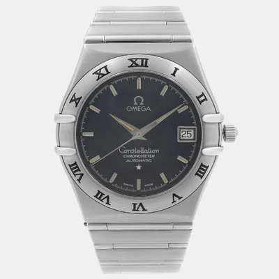 Omega Blue Stainless Steel Constellation, Reference: 368.1201, Automatic Movement Men's Wristwatch - 35mm 1102988 (blue, arb9117)