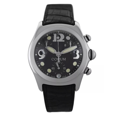 Pre-owned Corum Bubble Chrono Quartz Black Dial Mens Watch 396.150.20 - Luxury Swiss Made Men's Timepiece (black, arb2975)