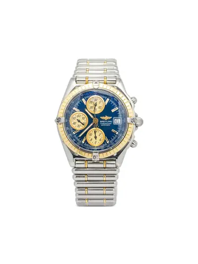 Breitling Chronomat Pre-Owned 28073109, Navy Blue Baton Dial with Yellow Gold/Stainless Steel Case (arb309)