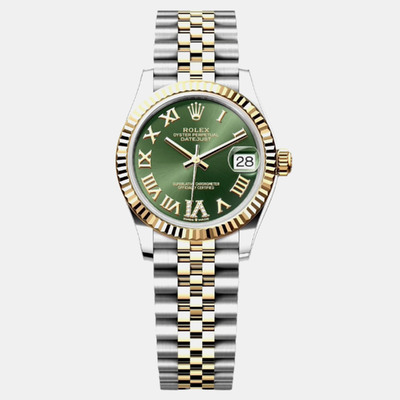 Rolex Datejust 1110873: Green 18K Yellow Gold Stainless Steel Automatic Women's Watch (green, arb9191)