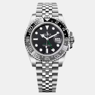 Rolex Black Stainless Steel GMT Master II Automatic Men's Wristwatch 40 mm Ref. 1110819 (black, arb9194)