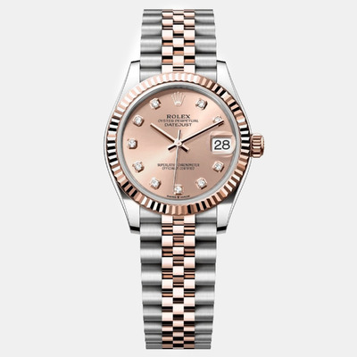Rolex Pink 18K Everose Gold Stainless Steel Datejust Automatic Women's Wristwatch 1110864 (pink, arb9209)