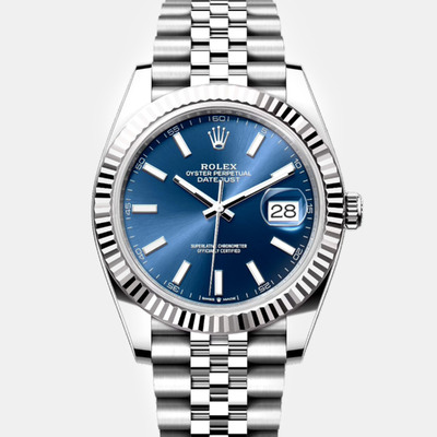 Rolex Datejust Men's Stainless Steel Automatic Watch 41mm Ref 1110827 (blue, arb9210)
