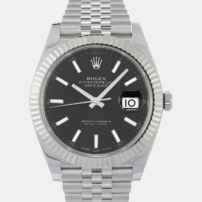 Rolex Black Stainless Steel Datejust Automatic 41mm Ref. 1110829 (black, arb9215)