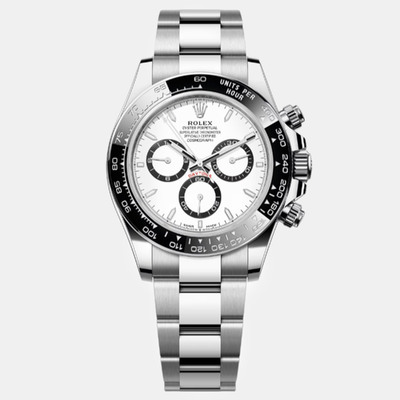 Rolex White Stainless Steel Daytona Automatic Men's Wristwatch Ref 1110817 (white, arb9221)