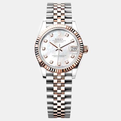 Rolex Datejust Mother of Pearl 18K Everose Gold Dial with Stainless Steel Bracelet Ref:1110869 (white, arb9224)