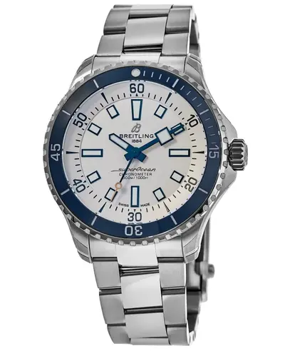 Breitling Superocean Automatic 42 Silver Dial Steel Band Men's Watch Model A17375E71G1A1 (arb11284)