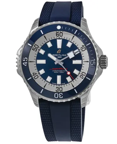 Men's Breitling Superocean Automatic 46 Blue Dial Rubber Strap - Model A17378E71C1S1 (blue, arb11306)