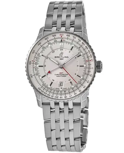 Breitling Navitimer Automatic GMT Silver Dial Steel Men's Watch Model A32310211G1A1 (beige, arb11333)