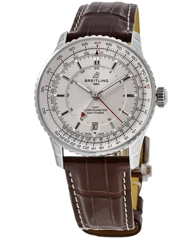 Breitling Navitimer Automatic 41 GMT Beige Dial Brown Leather Strap Men's Watch A32310211G1P1 (beige, arb11334)
