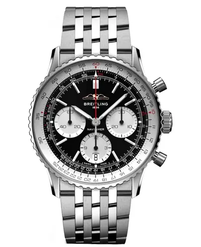 ab0139211b1a1 Breitling Navitimer B01 Chronograph 41 Automatic Black Dial Steel Men's Watch (black, arb11411)