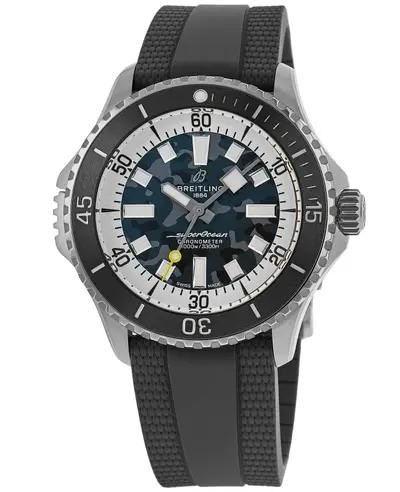 Model E10379351B1S1 | Breitling Superocean Automatic 46 Super Diver Titanium Black Dial Rubber Strap Men's Watch (black, arb11614)