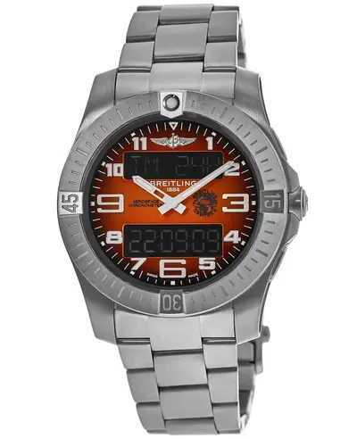Men's Breitling Aerospace Chronospace Military B70 Orange Dial Quartz Chronograph EB70101A1O1E1 (orange, arb11627)